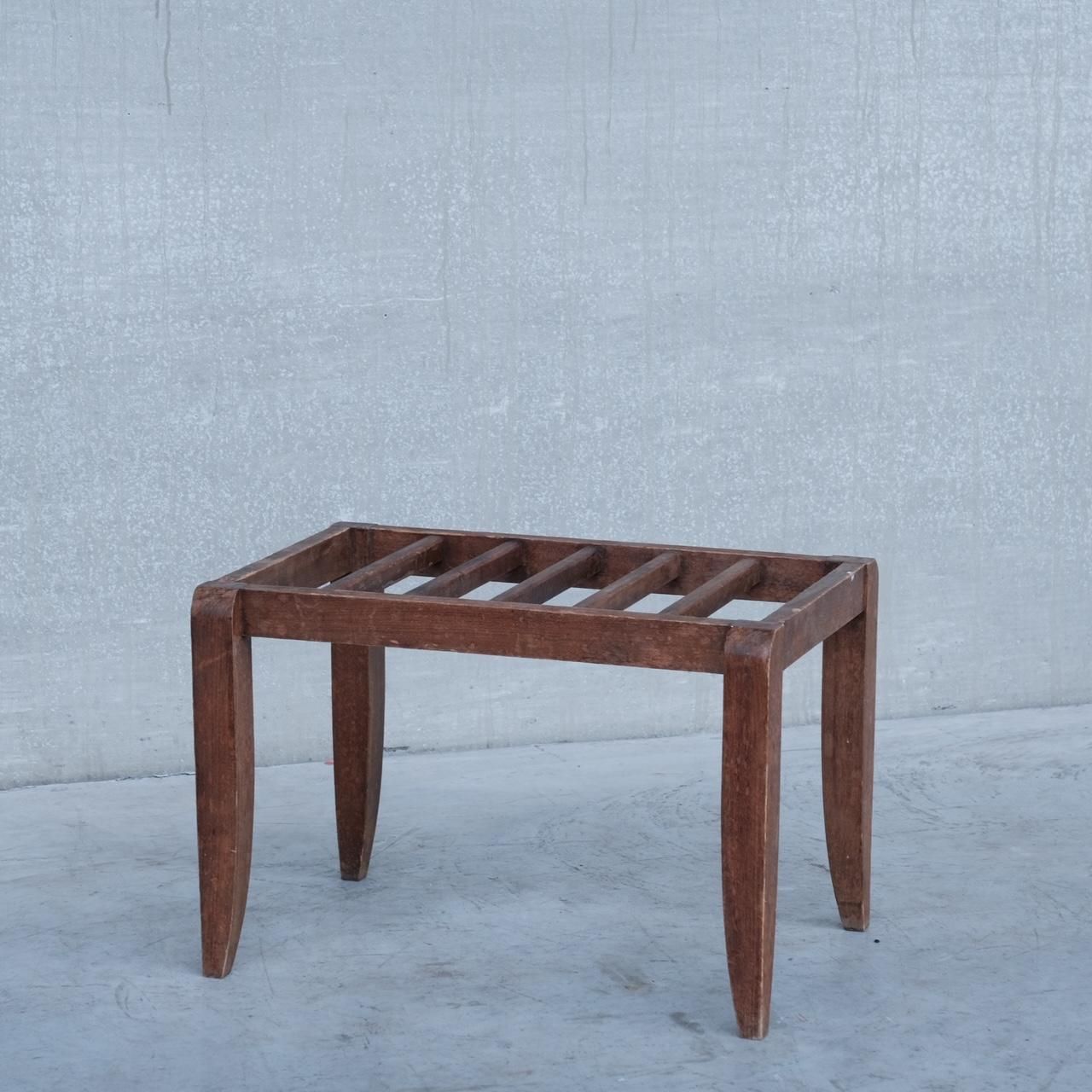 French Mid Century Wooden Luggage Racks, '10' photo Home Decor