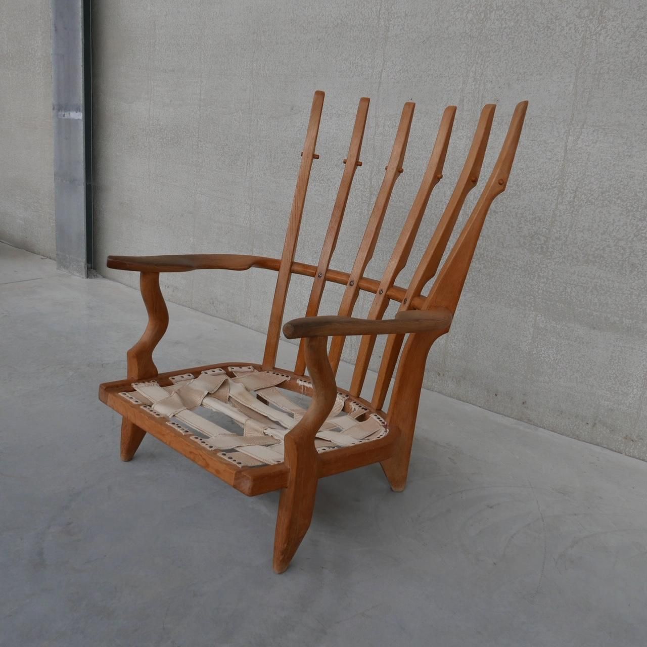 Guillerme Et Chambron Oak Mid Century Repos Armchair