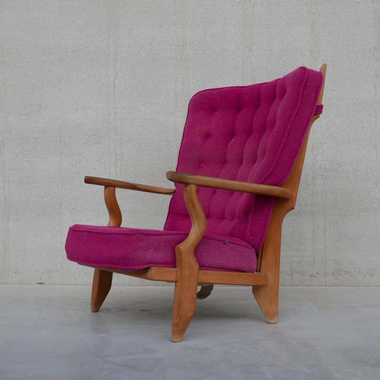 Furniture Guillerme Et Chambron Oak Mid Century Repos Armchair photo
