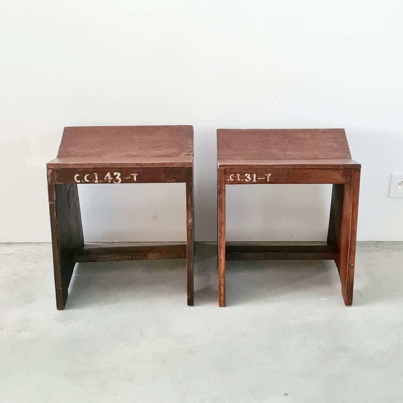 Pierre Jeanneret Pj Si 68 A Sewing Stools Chandigarh India photo furniture