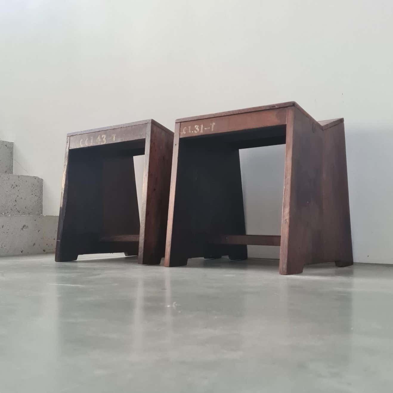 Pierre Jeanneret Pj Si 68 A Sewing Stools Chandigarh India photo buy