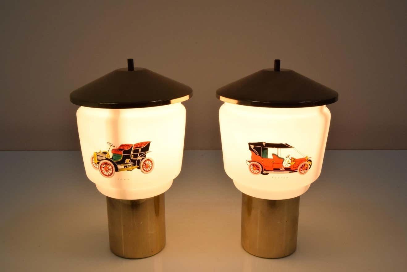 Lighting Mid Century Set Of Two Table Lamps,By Kamenicky Senov,1970's. photo