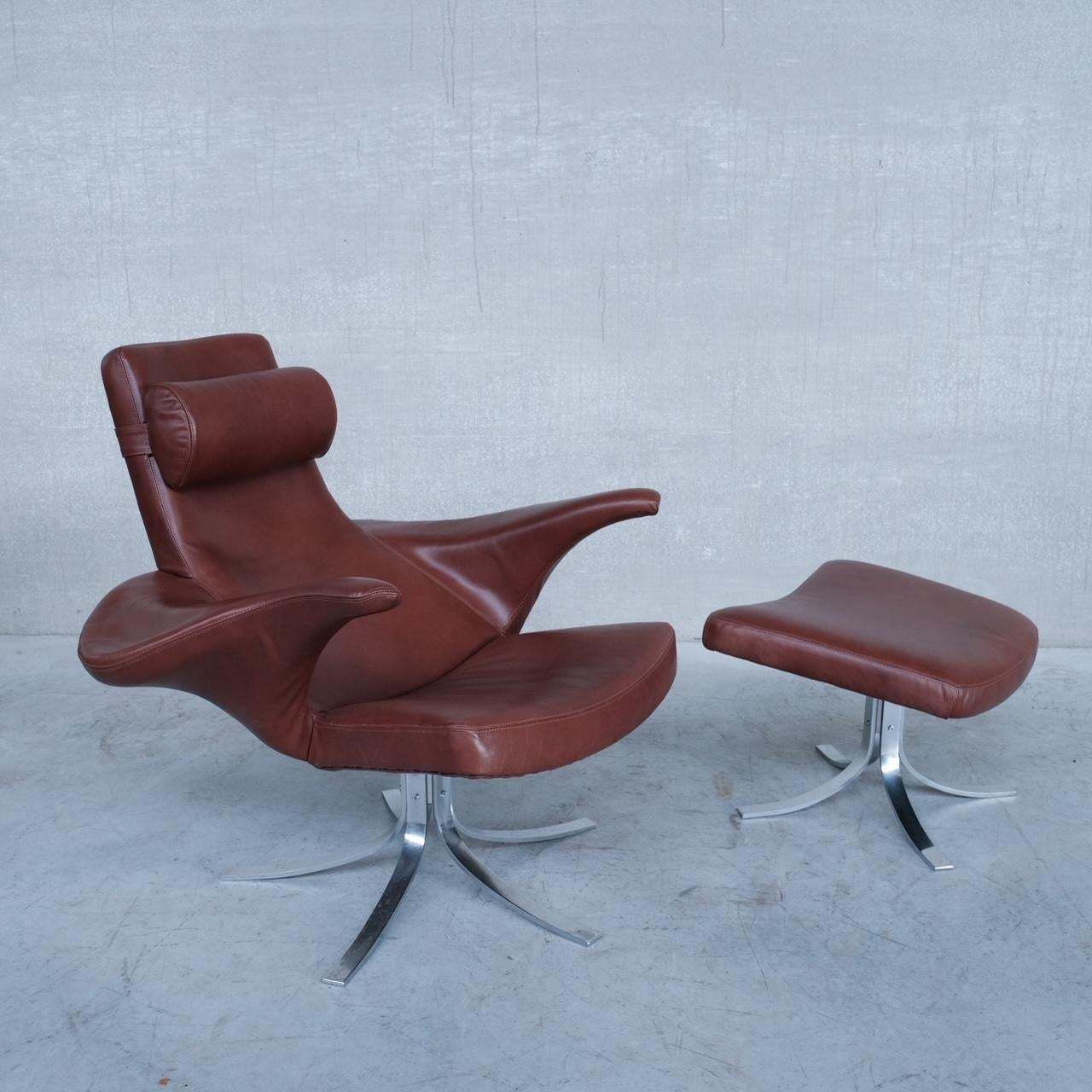 Danish Leather Mid Century Armchair By Gösta Berg By Fritz Hansen photo buy