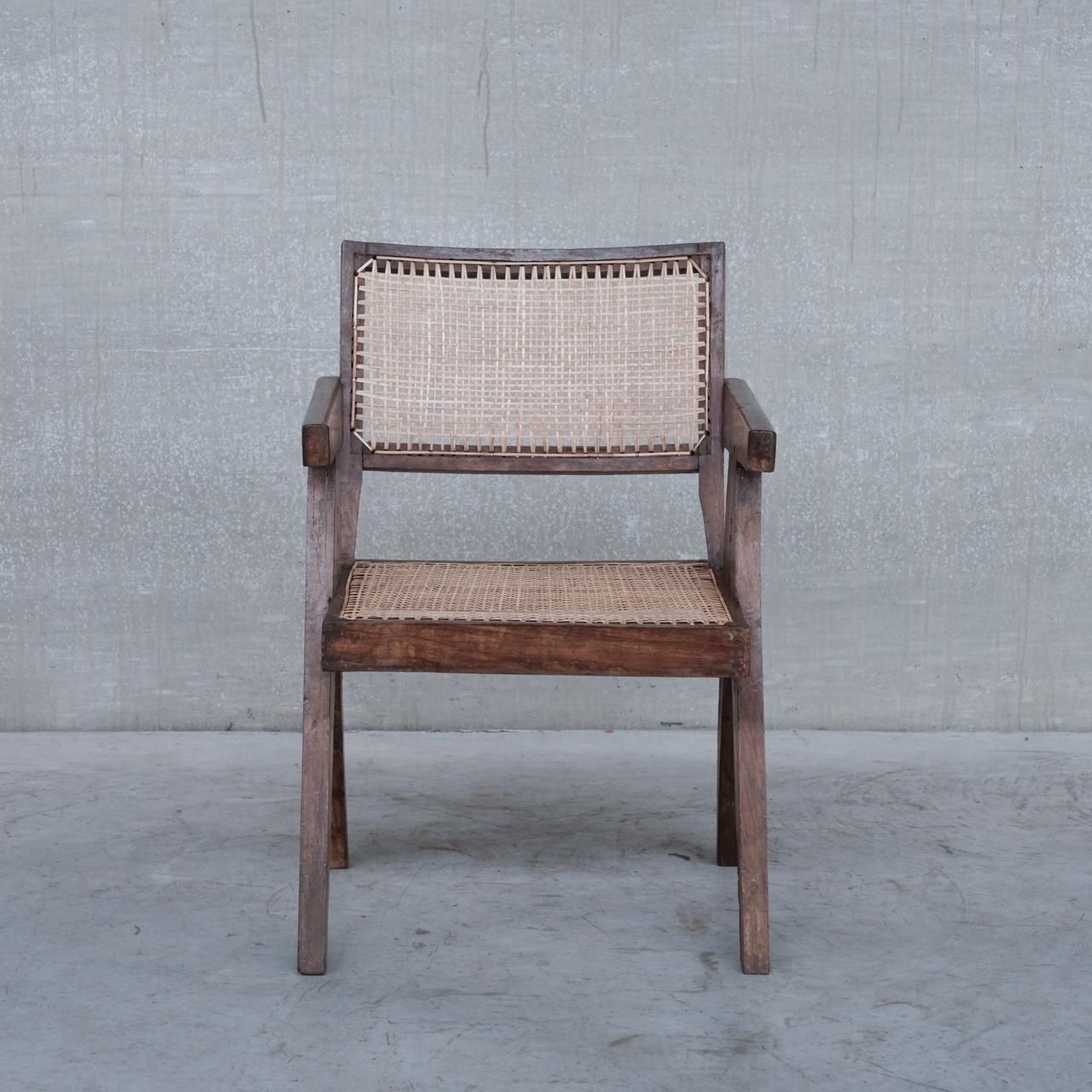 photo for sale Pierre Jeanneret Mid Century Office Cane Chair Pj Si S8 B
