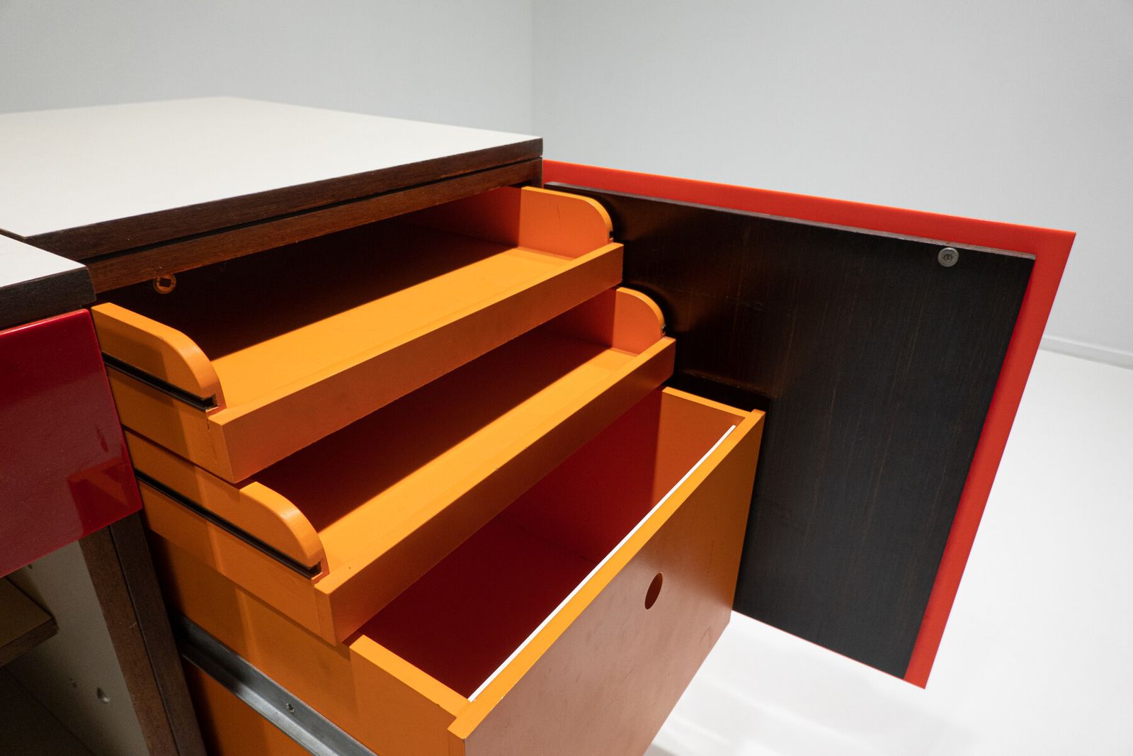 photo for sale Mid Century Modern Desk With Sliding Top By Raymond Loewy