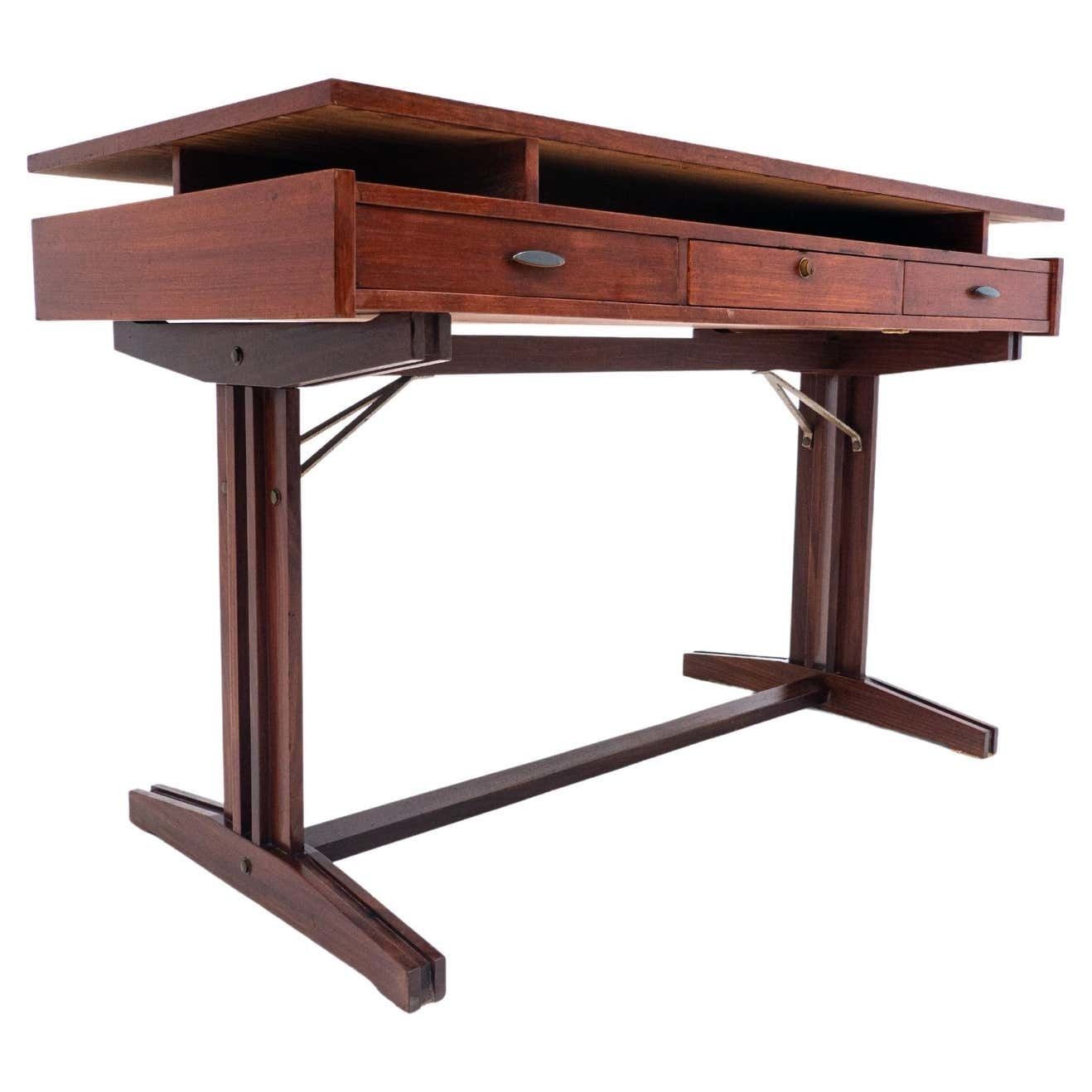Mid Century Modern Wooden Desk, Italy, 1960s