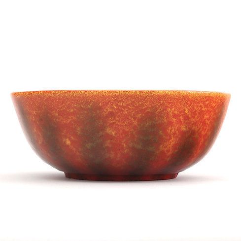 Pilkington's Royal Lancastrian Orange Vermilion And Black Bowl 1930s photo for sale