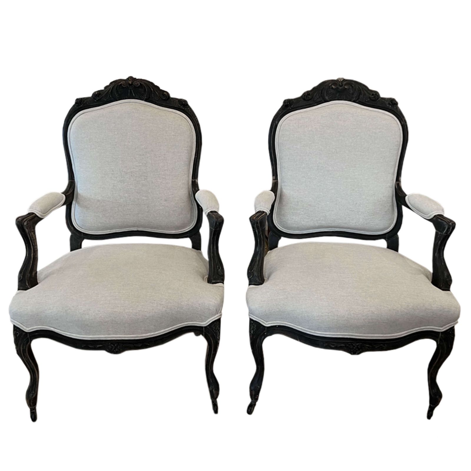 Pair Of Carved 19th Century Salon Chairs