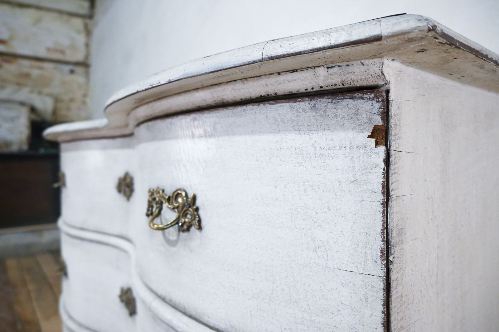 19th Century German Rococo Serpentine Painted Commode photo for sale
