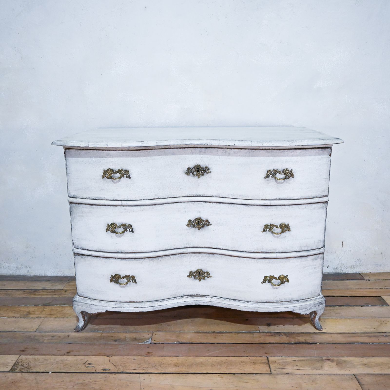 photo for sale 19th Century German Rococo Serpentine Painted Commode