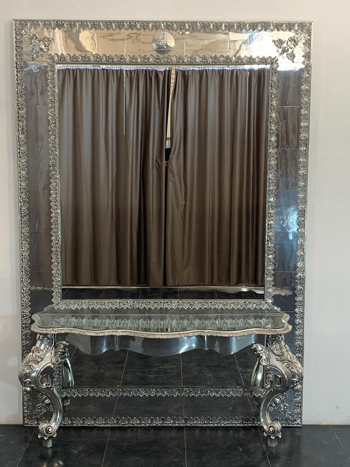photo vinterior Eclectic Metal Console Table Designed By Piero Figura For Atena, 80s