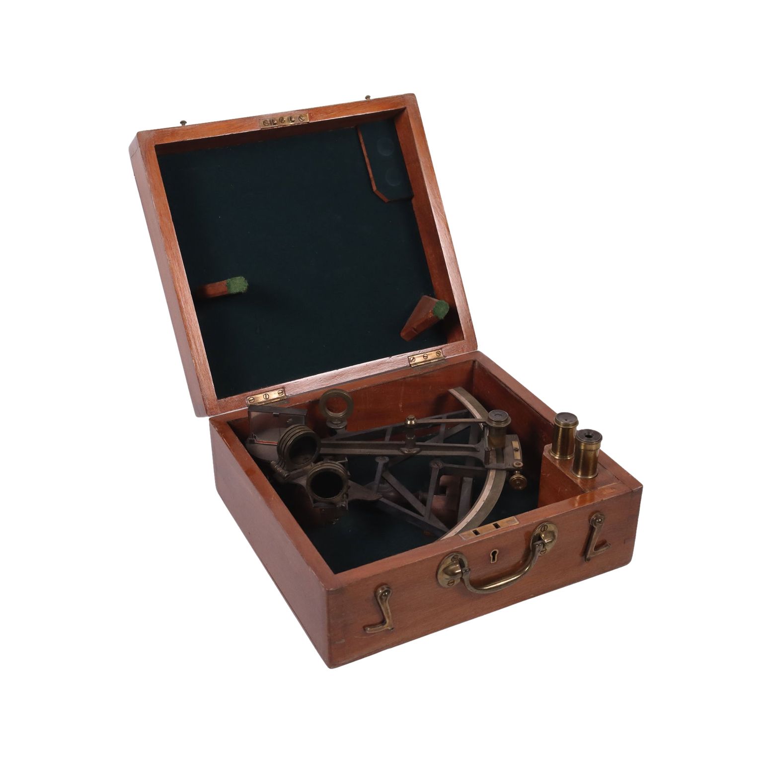 Brass And Mahogany Sextant England 19th Century