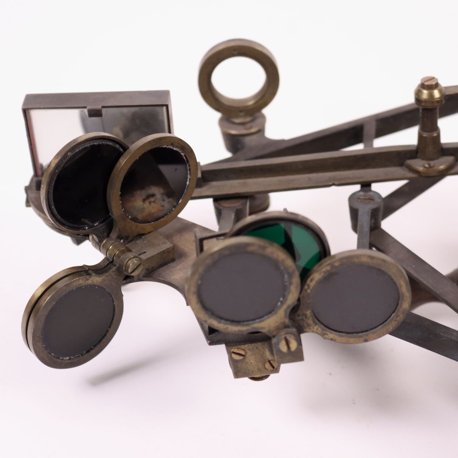 Home Decor Brass And Mahogany Sextant England 19th Century photo