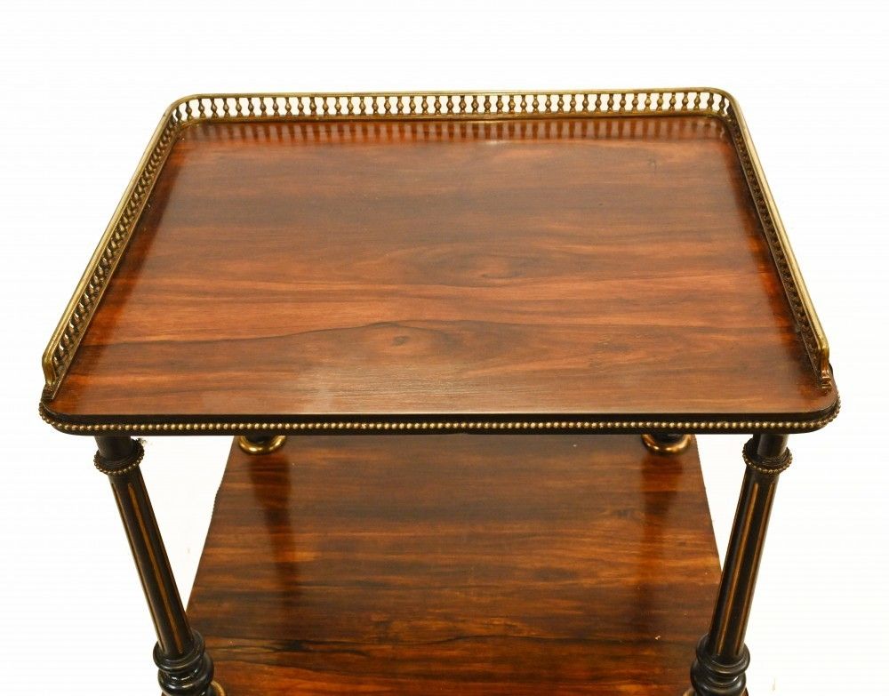 Victorian Whatnot Shelf Trolley Rosewood 1860 photo for sale