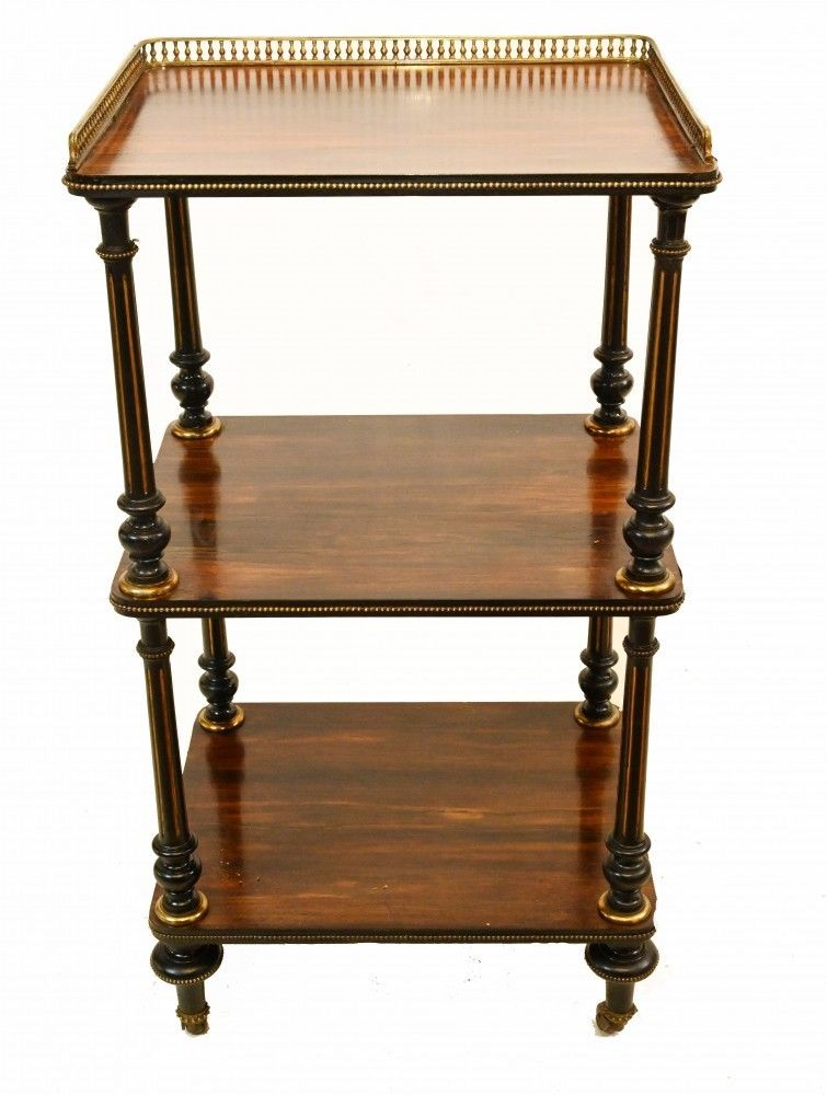 Victorian Whatnot Shelf Trolley Rosewood 1860 photo vinterior