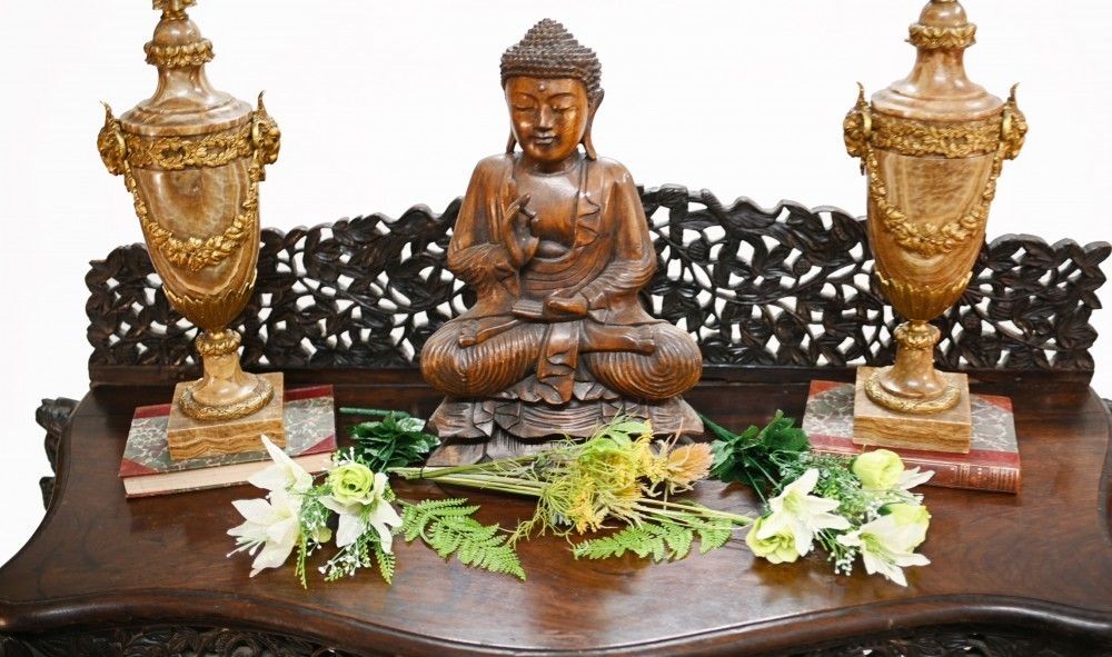 Burmese Console Table Antique Carved Burma Furniture 1880 photo furniture