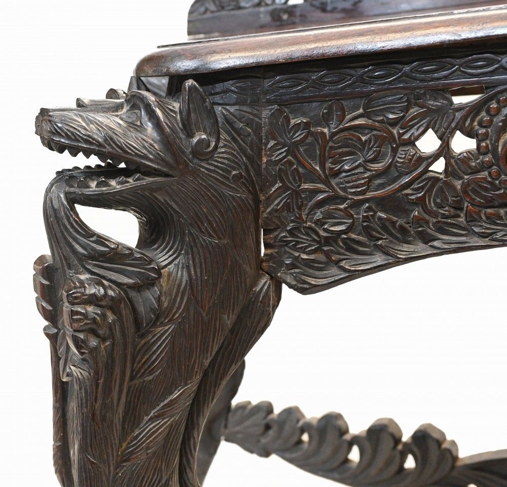 Furniture Burmese Console Table Antique Carved Burma Furniture 1880 photo