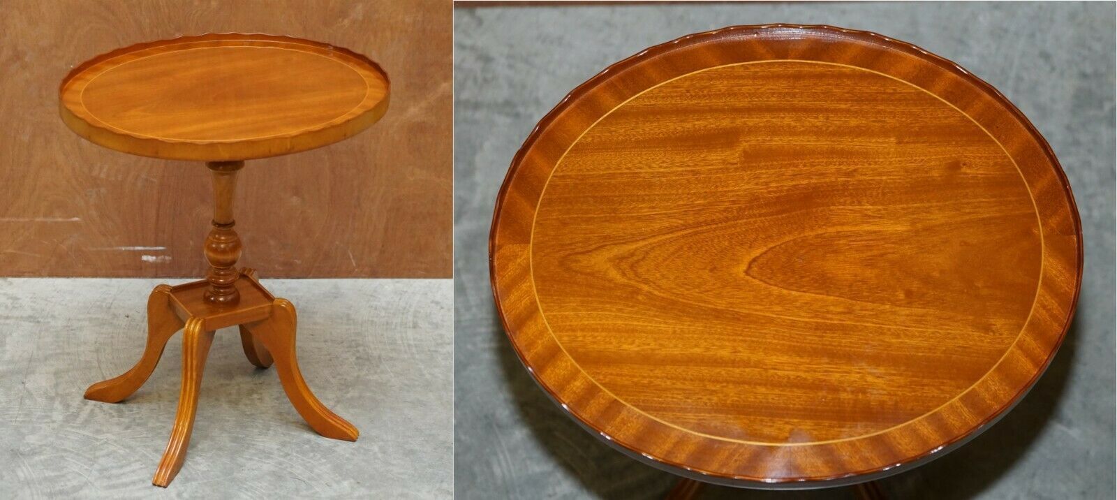 Sublime Mahogany Wood Beresford & Hicks Side End Lamp Table With Gallery Rail