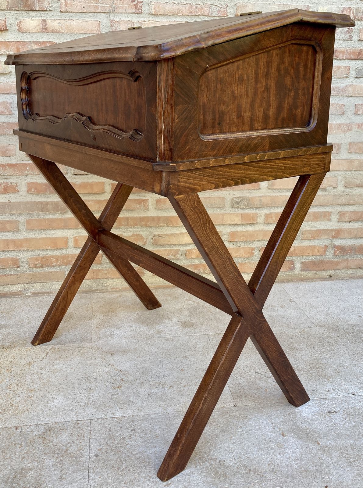 Early 20th Century Walnut & Leather Secretary Desk photo buy