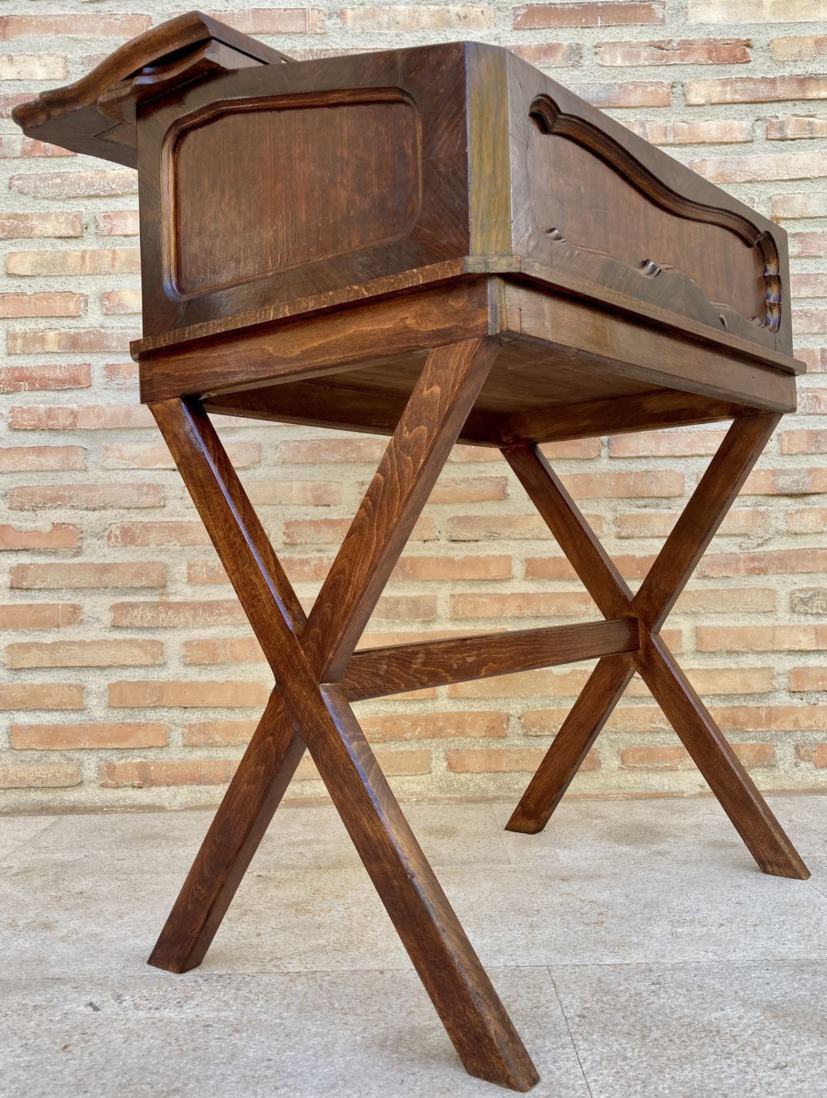 photo buy Early 20th Century Walnut & Leather Secretary Desk