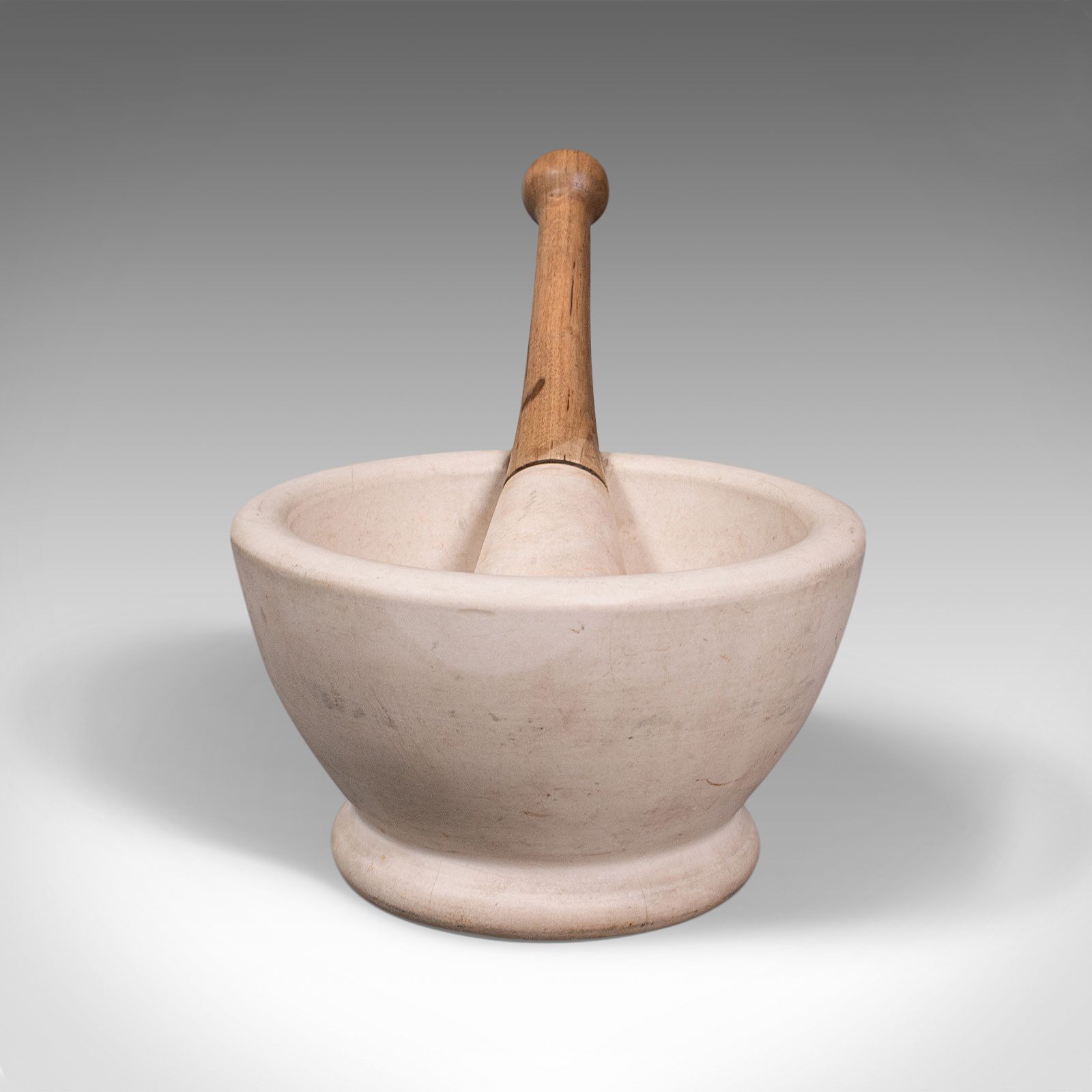 Home Decor Antique Mortar And Pestle, English, Ceramic, Apothecary, Cookery Tool photo