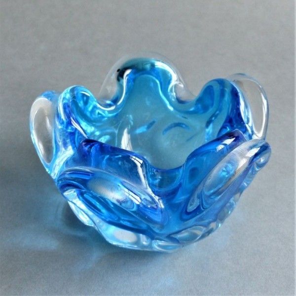 Glass Ashtray From Bohemia. 1950   1960 photo 52.0