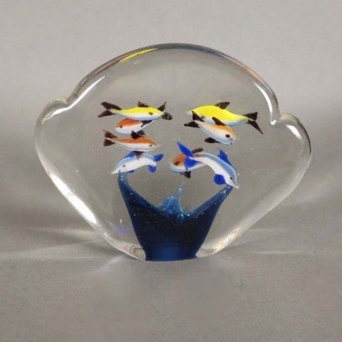Murano Glass Paperweight Aquarium 1950   1959