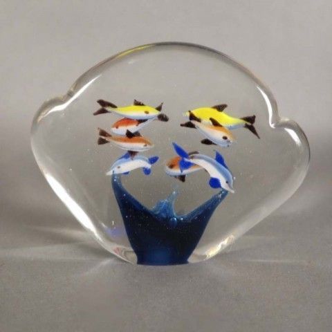 Murano Glass Paperweight Aquarium 1950   1959 photo for sale