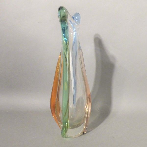 Glass Vase Rhapsody By Frantisek Zemek For Mstisov Glass Factory. 1950   1959 photo vintage