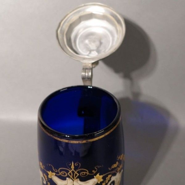 Art Nouveau Souvenir Mug With A Tin Lid. 1900 photo Home Decor
