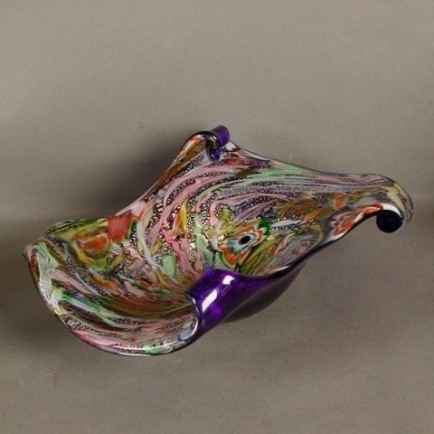 photo vintage Big Glass Bowl Murano Dino Martens Fratelli Toso Tutti Frutt