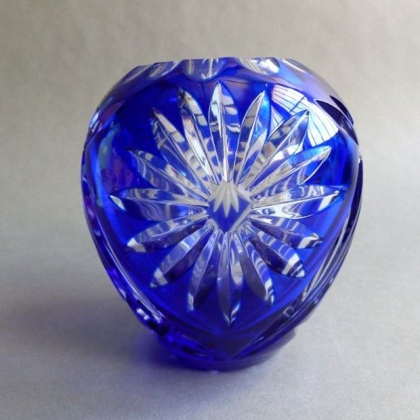 Blue Lead Crystal Vase By Tritschler Winterhalter. 1960   1970 photo Home Decor
