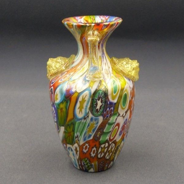 Murano Vase Millefiori By Gambaro And Poggi  Made In Italy