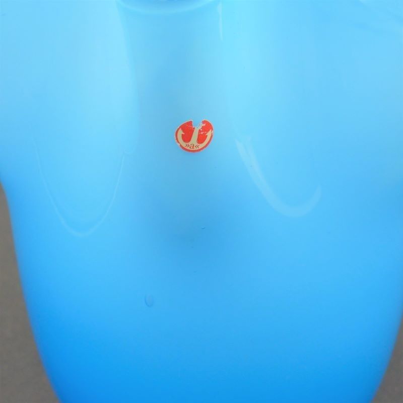 Glass Pleated Vase By Anker Iversen. Denmark 1960   1970 photo for sale
