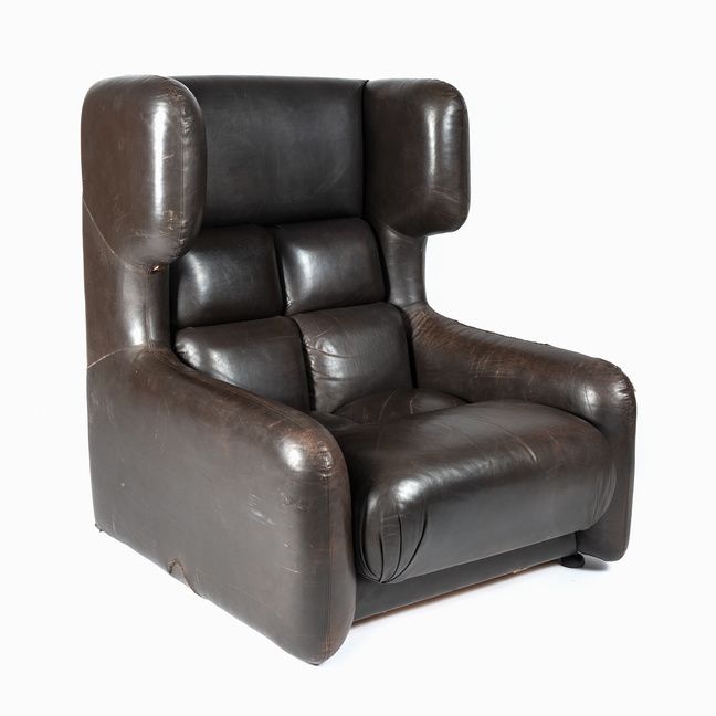 Leather Armchair From Hotel Praha, Designed By Zbyněk Hřivnáč photo for sale