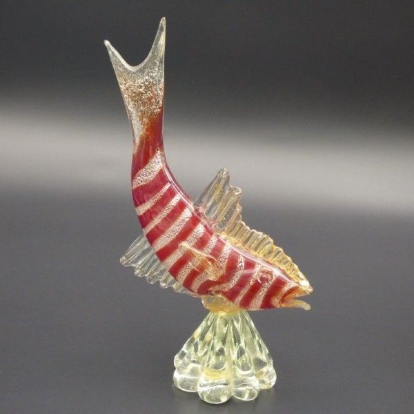 Large Murano Sculpture With Gold Flakes By Archimede Seguso. 1950   1960