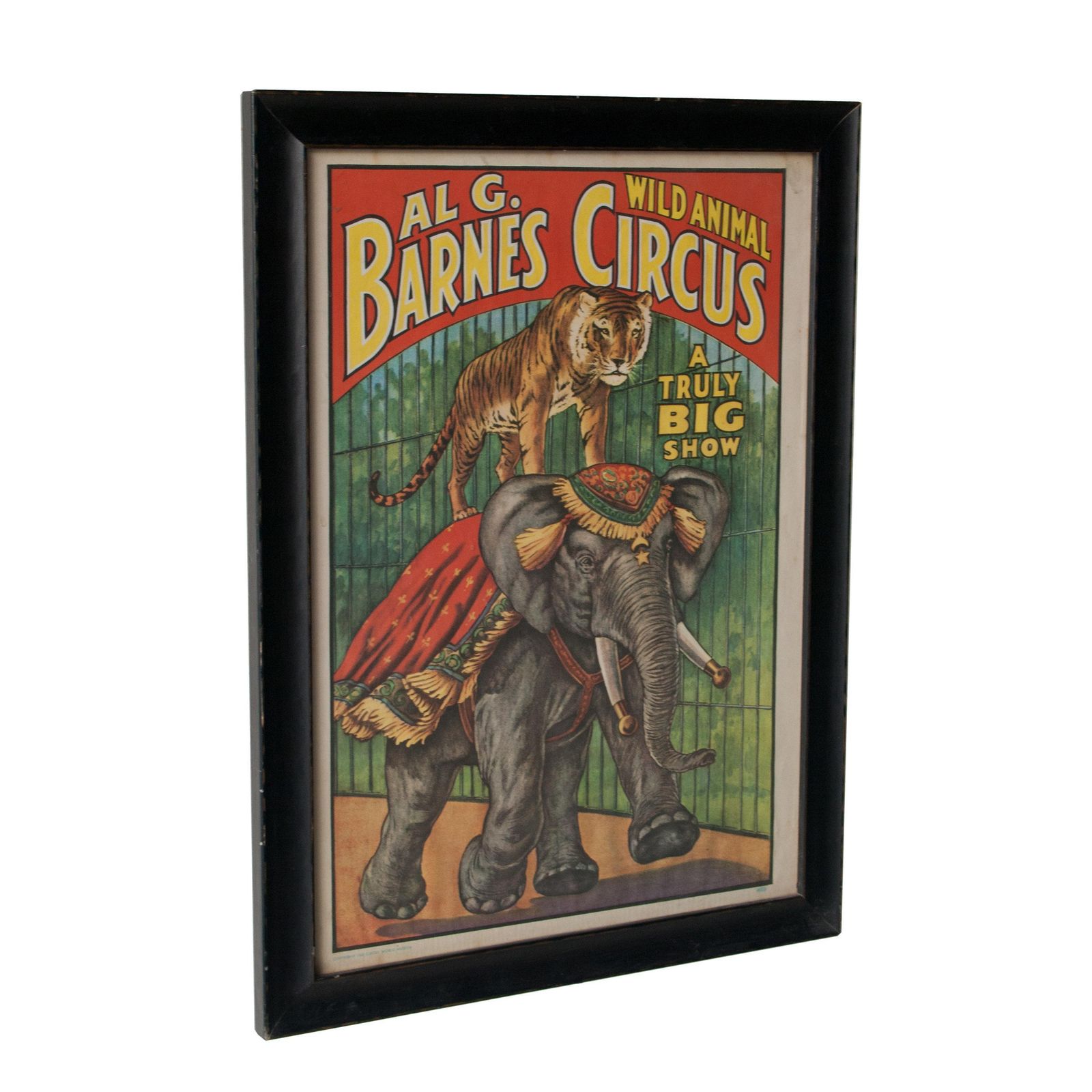 Al G. Barnes Animal Show Circus Original Poster Framed, United States, 1895 photo for sale
