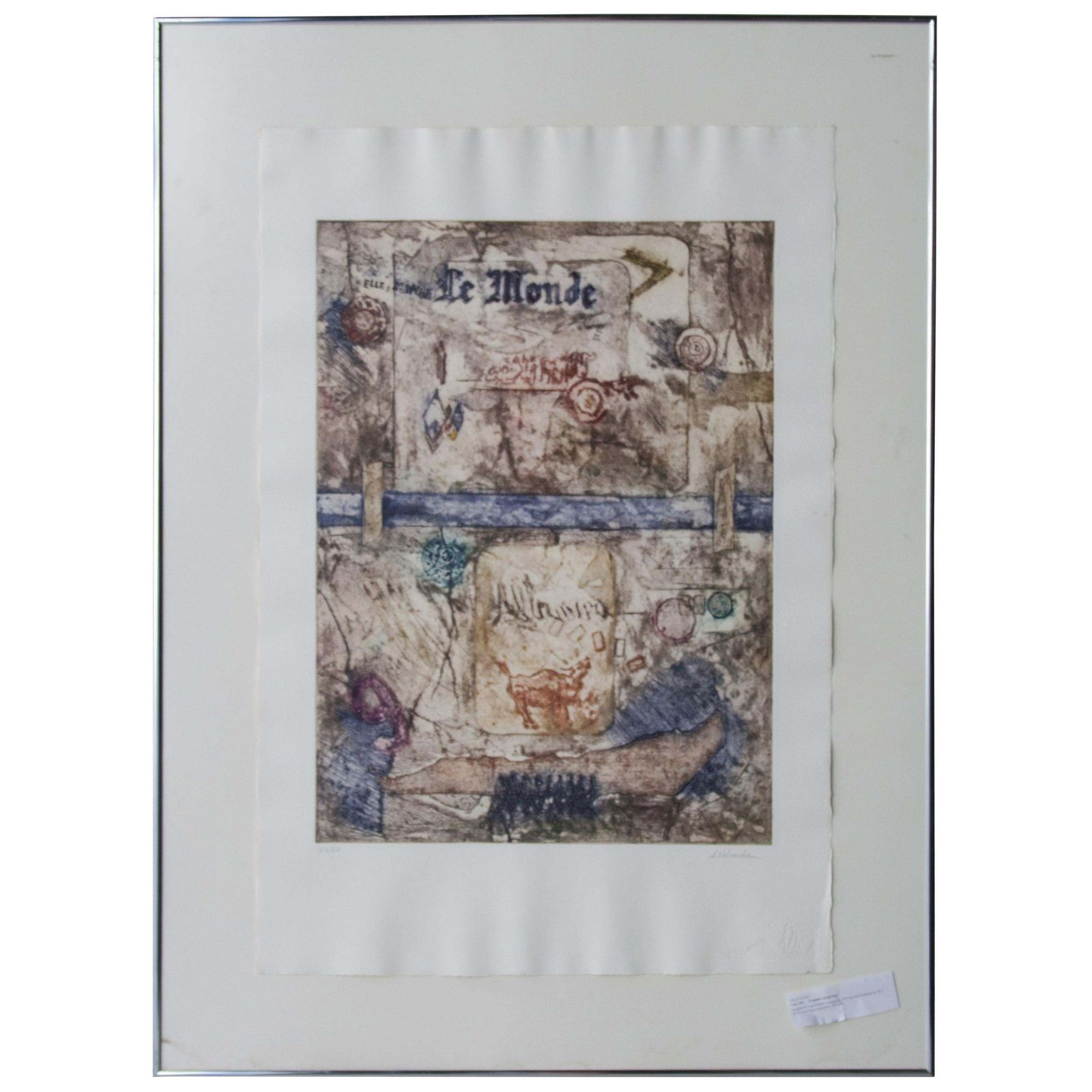 Midcentury Alberto Valverde Travieso Engraving On Paper Painting, Spain, 1960