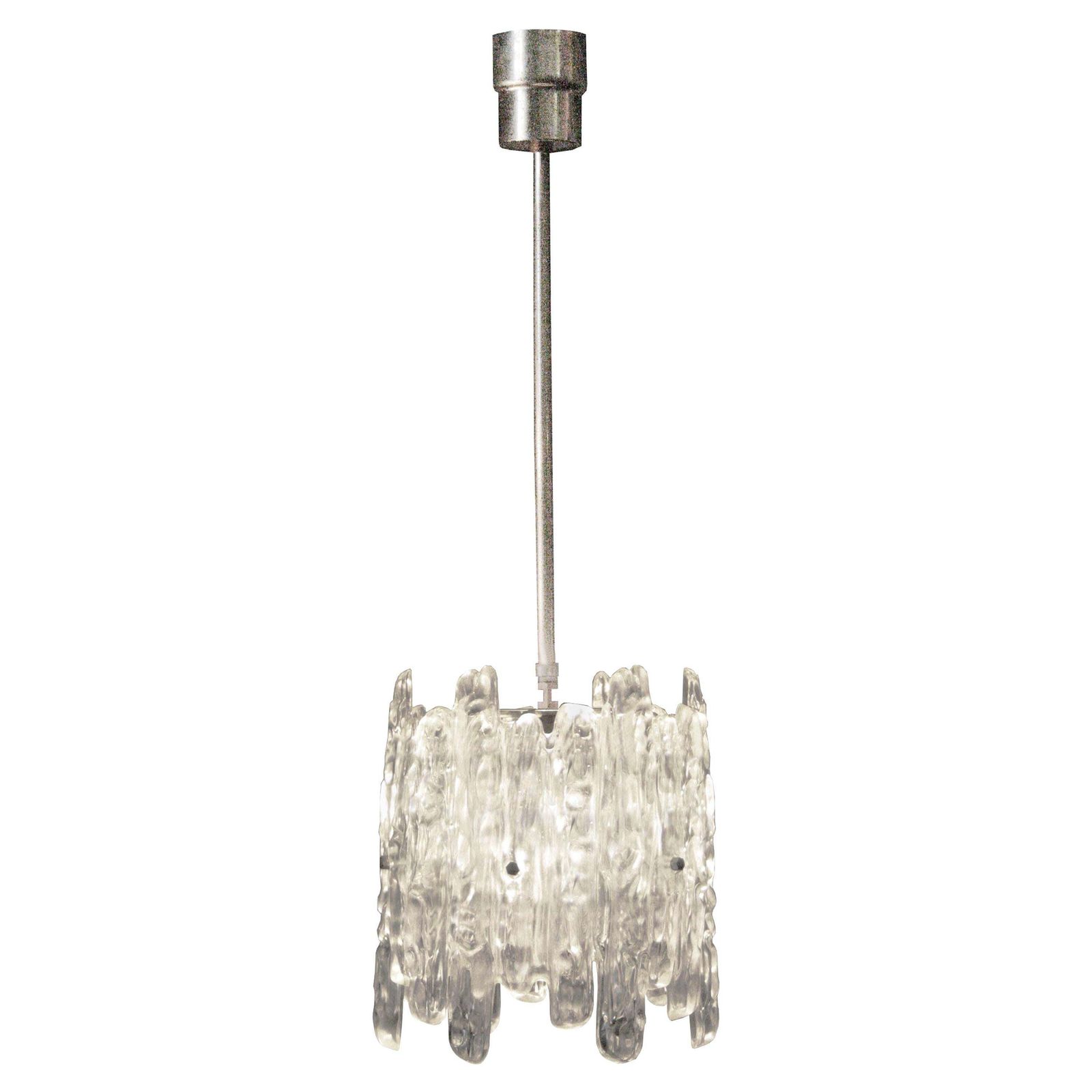 Ceiling Lamp Model "Ice Glass" Designed And Produced By J.T. Kalmar Austria 1960