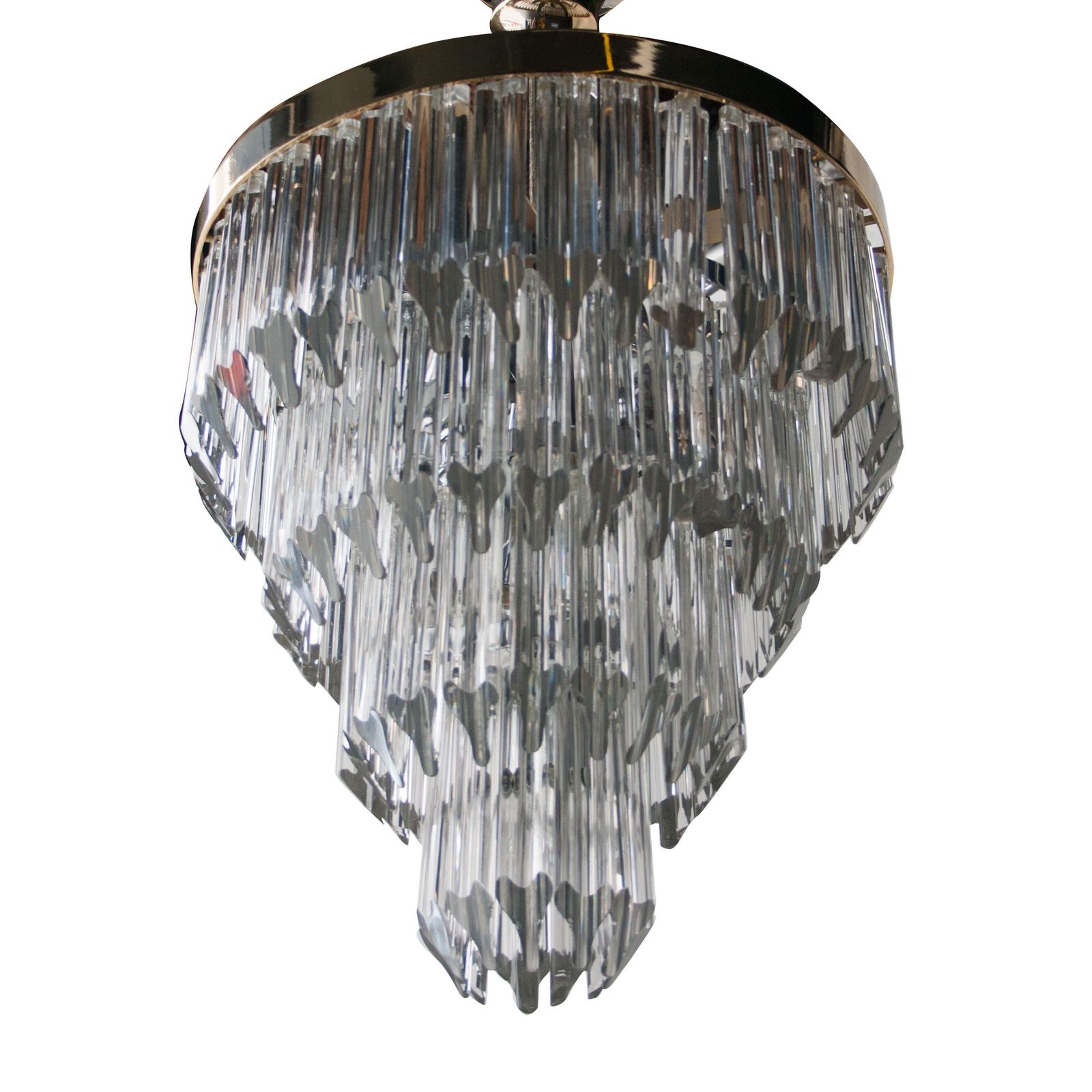 Mid Century Modern Glass And Brass Chandelier Lamp, Italy, 1970 photo furniture