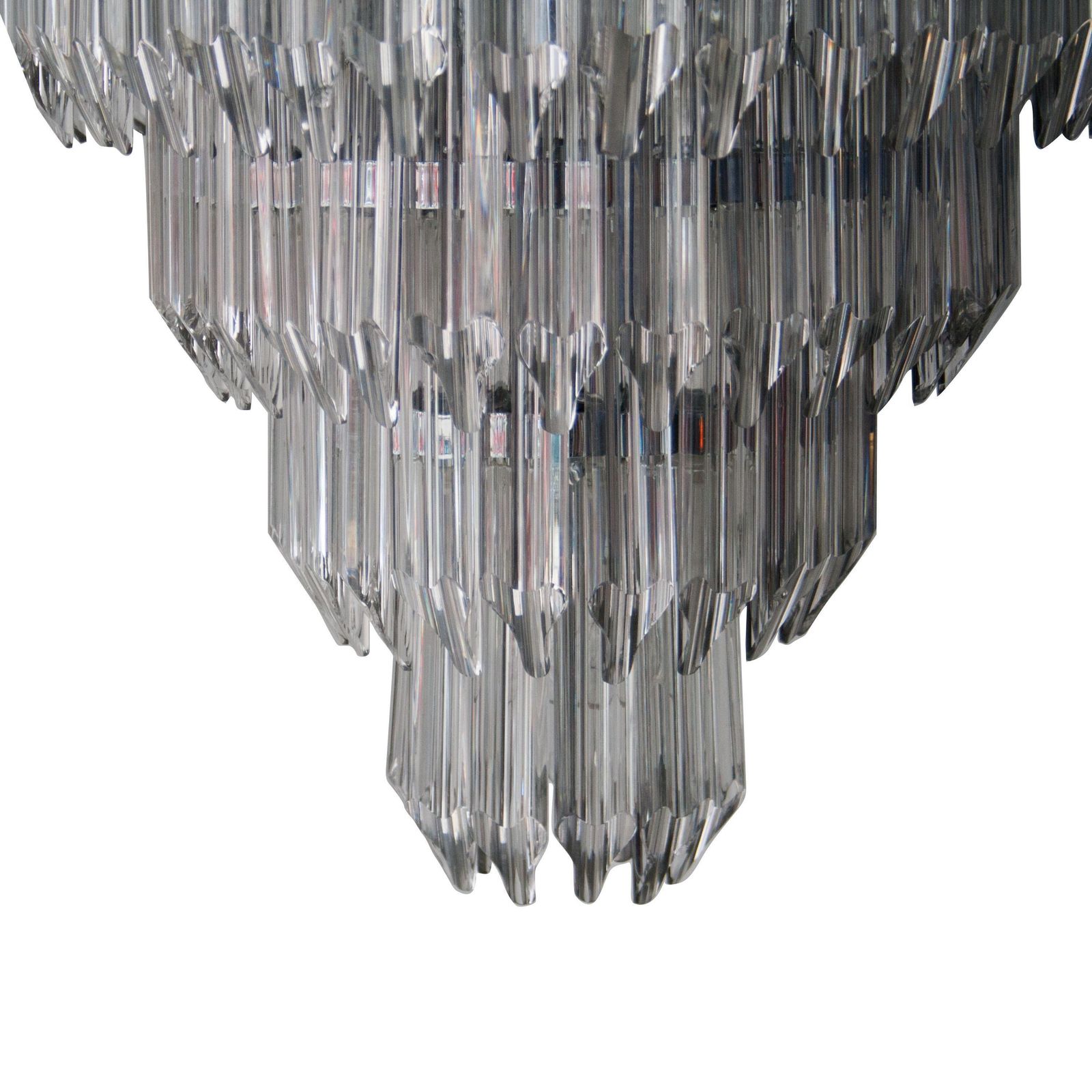 Mid Century Modern Glass And Brass Chandelier Lamp, Italy, 1970 photo Lighting