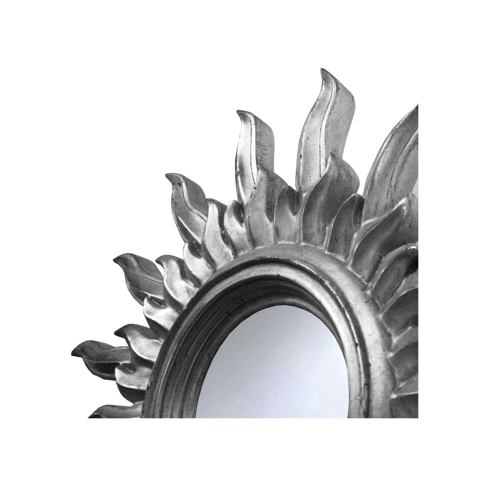 Midcentury Sun Silver Wood French Mirror, 1960 photo 617.0