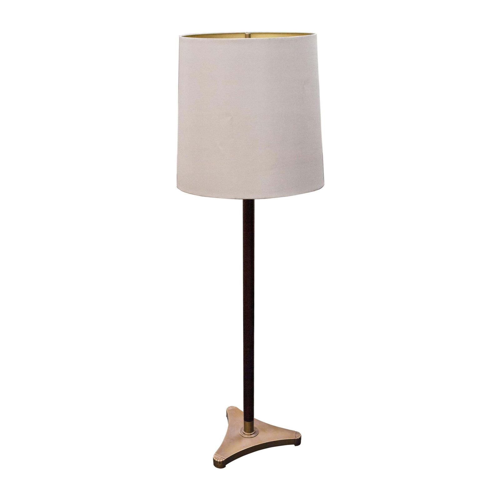 Mid Century Modern Mahogany Brass Floor Lamp, Italy, 1960
