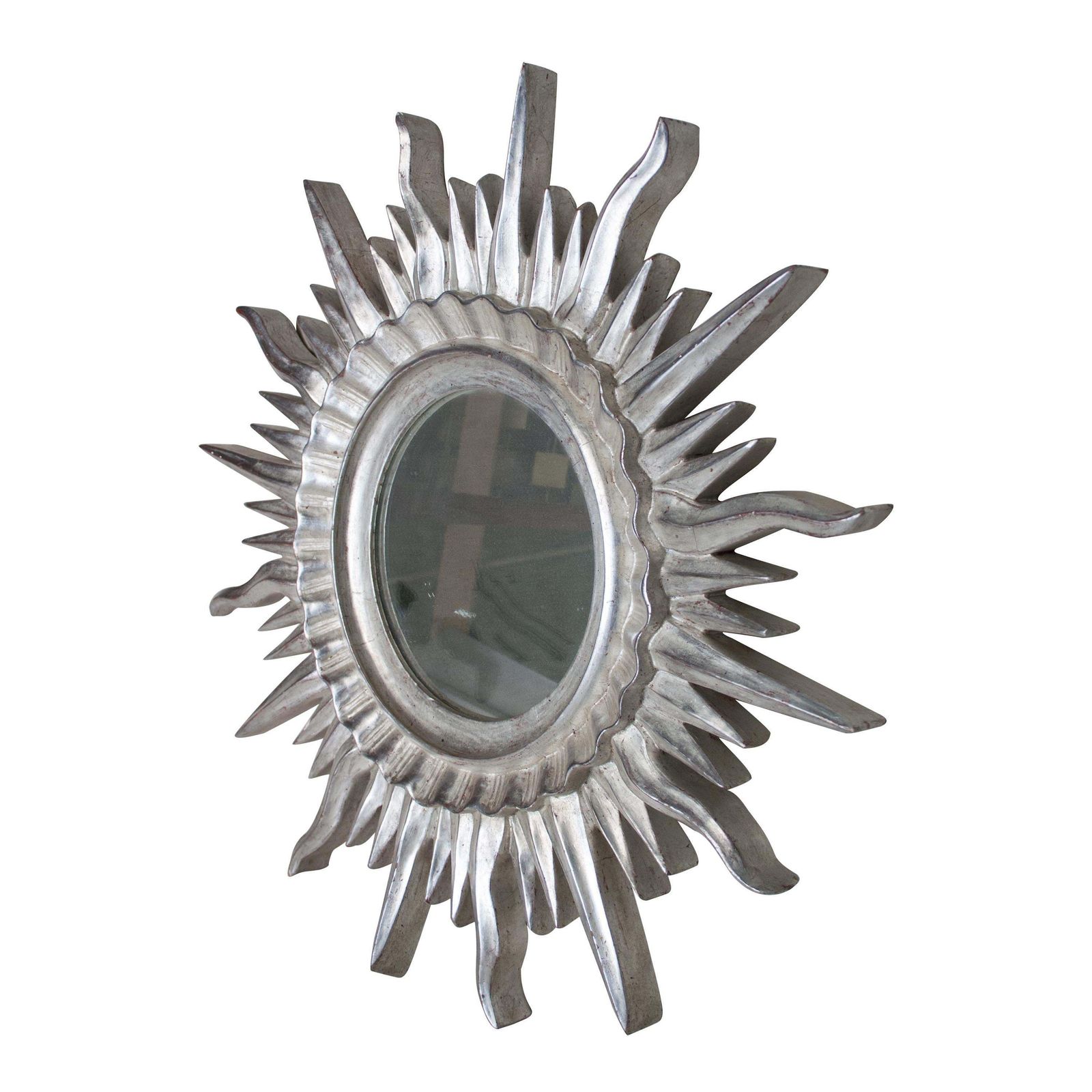 Mid Century Modern Sun Silver Wood French Mirror, 1960 photo furniture