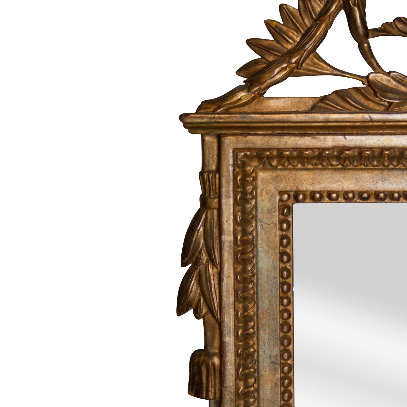 Regency Style Gold Foil Hand Carved Wooden Rectangular Mirror, 1970 photo 1490.0