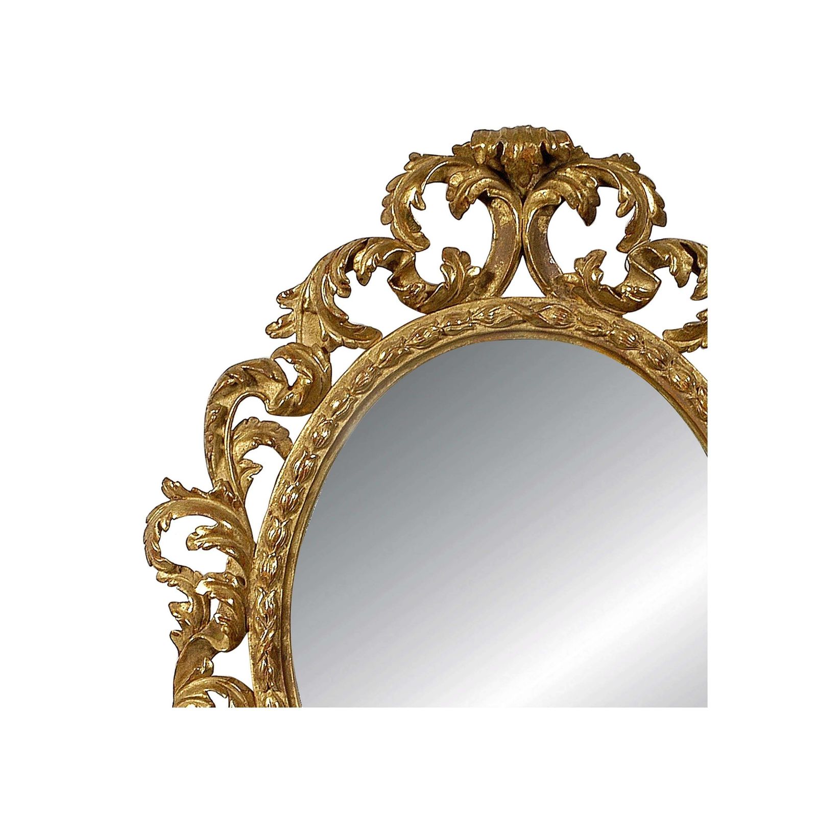 Neoclassical Baroque Leaf Gold Foil Hand Carved Wooden Mirror, 1970 photo furniture