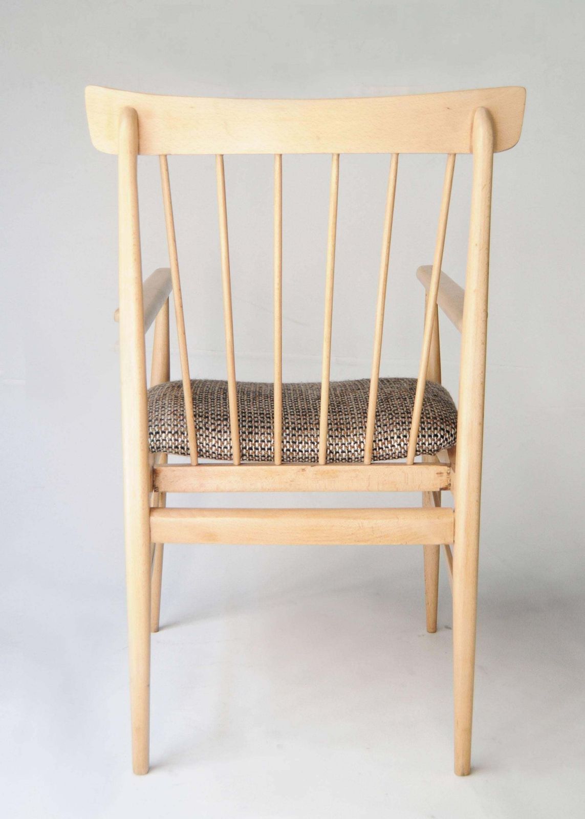 Mid Century Modern Beige Beechwood American Armchair, United States, 1950 photo for sale