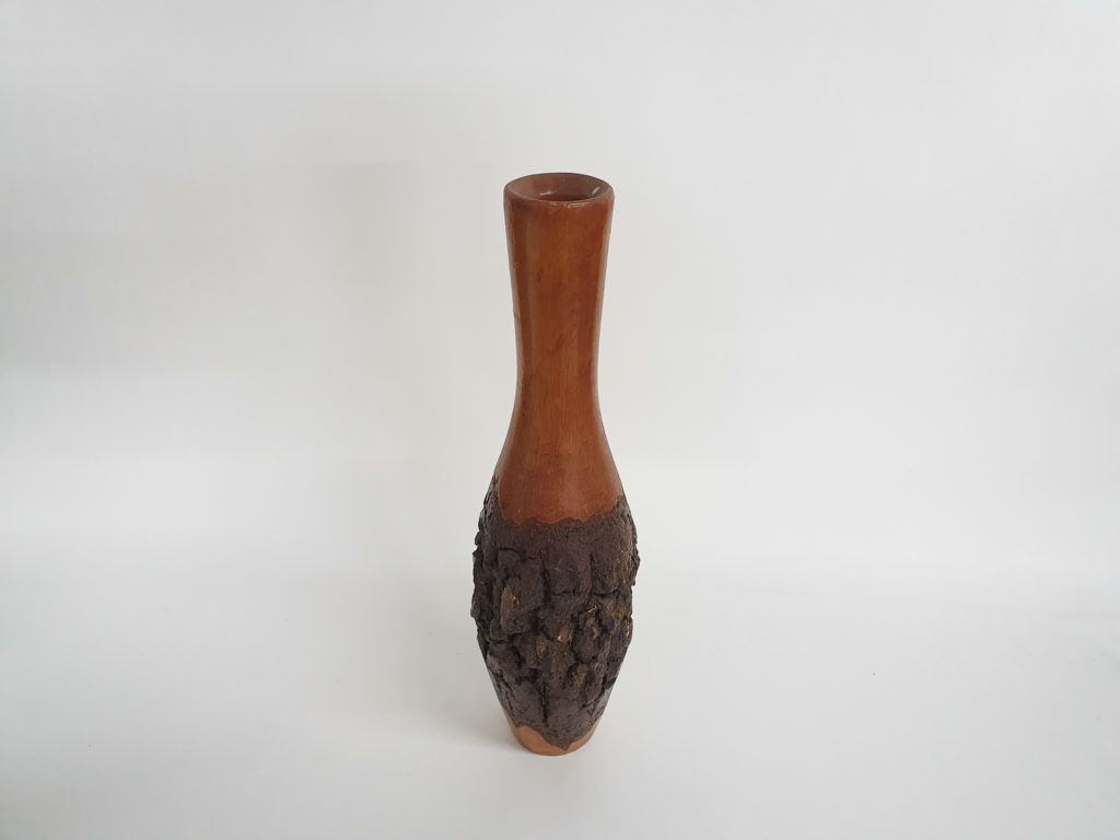 Massief Houten Vaas, Ca. Jaren 1970 photo for sale