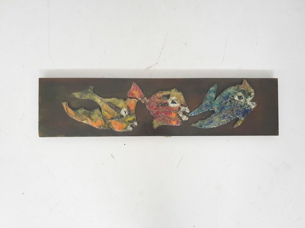Mid Century Wandsculptuur, Vis, Jaren 1970