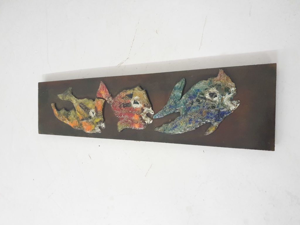 Mid Century Wandsculptuur, Vis, Jaren 1970 photo furniture